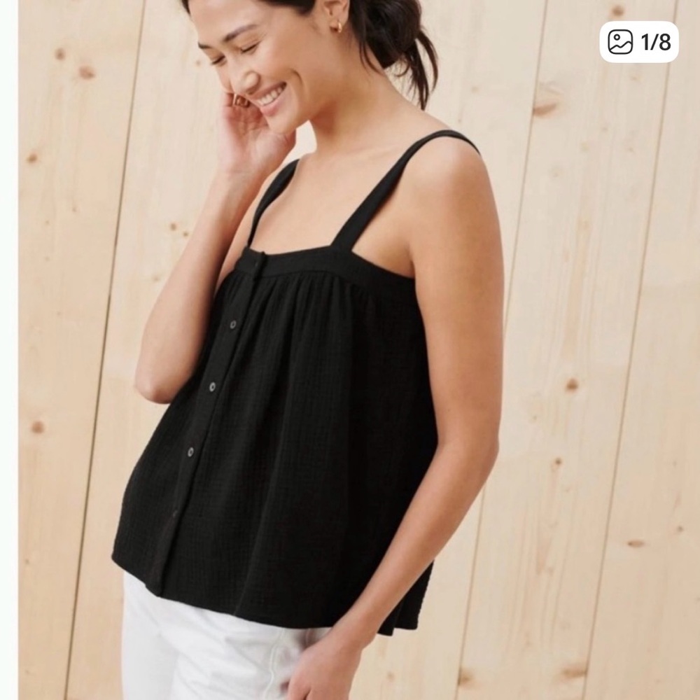 NOT FOR SALE -Jenni Kayne Cypress Black Gauze Tank